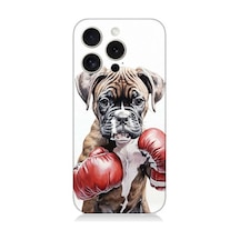Apple Uyumlu iPhone 15 Pro Max Boksör Köpek Desenli Silikon Kılıf