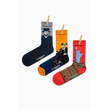 3'Lü Özgürlük Heykel Set Renkli Çorap