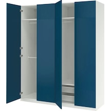 Ikea Beyaz Sağlam Kapaklı Gardırop Beyaz-mavi