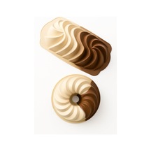 İkili Silikon Kek Kalıbı Spiral Ve Yuvarlak Model Yapışmaz Isıya Dayanıklı Yumuşak Silikon Pasta Ve Kek Kalıb Diğer