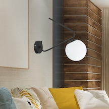 Mildred Siyah Duvar Lambası Yatak Odası-Yatak Başı-Banyo İçin Modern Aplik Siyah