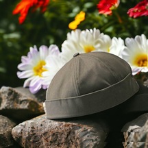 Yazlık Pamuklu Docker Kipa Şapka Kısa Şapka Arkası Ayarlı Yeşil