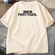 Flood Of Style Charli Xcx 365 Parti Kız Brat T-shirt Kadın Erkek Tee Y2k Kült Klasik Vintage T Rahat Haki