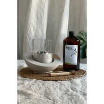 Sonex Dekoratif Masaüstü Bacasız Beton Şömine Ve 1 Litre Bio Ethanol Şömine Yakıtı