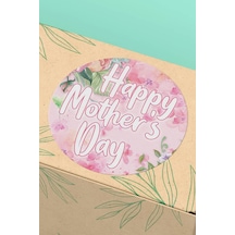 Happy Mother's Day Çiçekli Sticker 3x3cm St2369 Çok Renkli