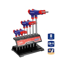 Workpro Wp200542 8 Parça Cr-v Top Başlı T Tipi Uzun Profesyonel Allen Anahtar Takımı