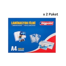 Bigpoint Laminasyon Filmi A4 125 Mikron 100'lü Kutu X 2 Paket