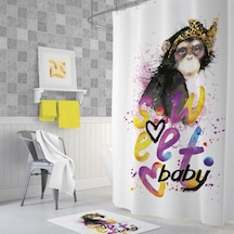Zethome Tropik Sweet Baby Banyo Duş Perdesi Tek Kanat 1X180X200 Çok Renkli