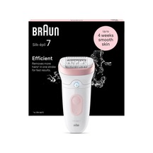 Braun Silk Épil 7, Tüyleri Kolay Almak İçin Geniş Başlıklı Islak Ve Kuru Epilatör, Uzun Ömürlü Pürüzsüz Cilt, Kayar Başlık, Düzenleme Başlığı Dahil, 7-030, Gümüş
