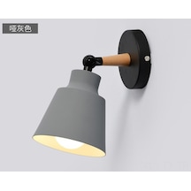 Teltree Nordik Tarzı Ahşap Duvar Lambası - Yatak Odası Ve Çocuk Odası İçin Şık Aydınlatma Gri