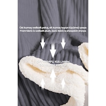 Sherpa Battaniye Çift Kişilik Çizgili Yumuşak Peluş Wellsoft Yatak Örtüsü Antrasit