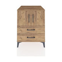 Kronos Komodin 2 Raflı Tek Çekmeceli 2 Kapaklı 60x59x80 Çam-çam Atlas Çam