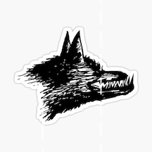 Öfkeli Kızgın Kurt Araba Sticker Oto Yapıştırması 18Cm K2