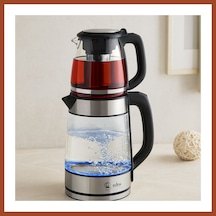 Bezos 2'si 1 Arada Elektrikli Çay Makinesi Ve Kettle 2l+1.2l Çelik Pro