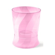 Burgu Ayaklı Kristal Orkide Saksı 1,3 Litre Şeffaf Pembe Şeffaf Pembe