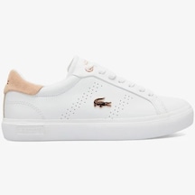 Lacoste Powercourt 2.0 Leather Womens Sneaker Hakiki Deri Kadın Günlük Spor Ayakkabı Beyaz