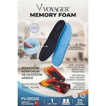 Voyager Memory Foam Terleme Yapmayan Özel Dizayn Ortopedik Tabanlık Siyah