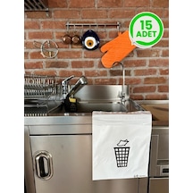Çöp Torbası Kendinden Yapışkanlı, Sızdırmaz, İz Bırakmaz, Pratik, Çift Tarafı Aç-kapa Bantlı 15 Adet 25x25+5 Cm