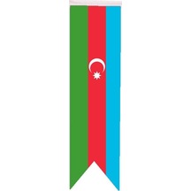 Masa Üstü Kırlangıç Azerbaycan Bayrağı - 8X30Cm Çift Taraflı Sate