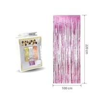 Lüks Kapı Perdesi Pembe 100 220 Cm M159