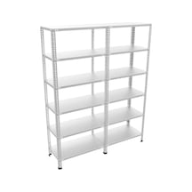 Rafburada 6 Katlı Duble Galvaniz Çelik Raf.Depo,Arşiv,Dosya Rafı 31 x 93 x 200 CM Kalınlık 1.00 MM