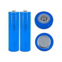 Hedyex 18650 Şarjlı Pil Çıkıntılı Başlıklı Fener Pili 3.7v Li-ion 2li