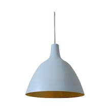 Rys Retro Metal Dekoratif Beyaz İçi Gold Tekli Sarkıt Avize Çap:28 Cm