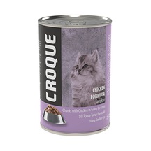 3 Adet Croque Yavru Kedi Konserve Mama Tavuk Etli 400g