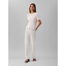 Calvin Klein Sıgnature 90s Straıght Beyaz Kadın Kot Pantolon