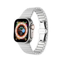 Mobilteam Watch Ultra 49mm Kordon Uyumlu Krd-79 Metal Strap Kayış Clo- Gri