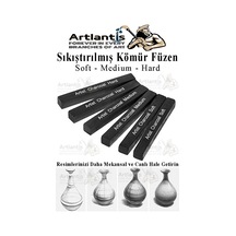 Sıkıştırılmış Kömür Füzen Seti 1 Paket Siyah Kare Press Kömür Füzen Yassı Çizim Gölgelendirme Grafit