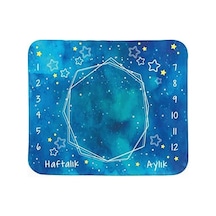 Hediyesepeti Mavi Uzay Macerası Baby Shower Hediyesi Fotoğraf Çekim Battaniyesi 100x120 CM