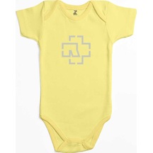Zepplin Giyim Rammstein Logo Sarı Bebek Body Zıbın