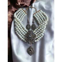 Black Diamond Zirkon Taşlı İnci Kolye Ve Küpe Seti Beyaz Black Diamond Zirkon Taşlı İnci Kolye Ve Küpe Seti Beyaz