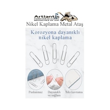 Büyük Metal Ataş No 7 70 Mm 100 Lü 1 Paket Nikel Kaplama Metal Ataç Dayanıklı Paslanmaz 65 Sayfa Kapasite Jumbo Dev Ataş