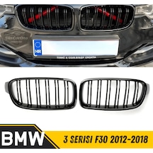 Bmw 3 Serisi F30 2012-2018 Uyumlu Ön Panjur Böbrek M3 Görünüm Izgara Çift Çizgi İthal Piano Black 1.sınıf Sağ Sol Takım