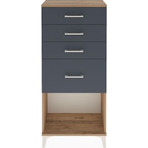 Arges Dolap 4 Çekmeceli 60x30x134 Çam-antrasit Çam