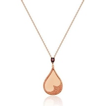 Diamond Line-Gülaylar - Pembe Altın 14 Ayar Damla Taş Kolye N11.24971