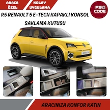 R5 Renault 5 E-tech Kapaklı Konsol Saklama Kutusu