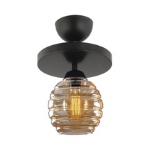 Modern Bal Camlı Model Tekli Yuvarlak Plafonyer Avize Salon F