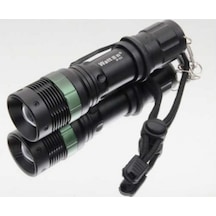 Watton Taktik Şarjlı El Feneri 2ci 6800mah Şarjlı Pil Hediye Siyah