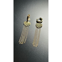 Kalp, Sallantılı, Paslanmaz Çelik Küpe 561, Altın Renk Altın