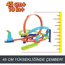 Bumerang Çemberli Yarış Pisti Bumerang Çemberli Yarış Pisti, 1:64 Ölçekli Oyuncak Araba, Kolayca Saklanabilir Htk16