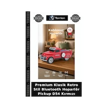 Premium Klasik Retro Stil Bluetooth Hoparlör Pickup D54 Kırmızı