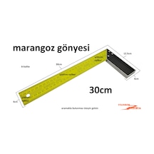 Marangoz Gönye 30cm Çizim Gönyesi Sarı Proje Çizim Cetveli
