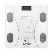 Voit Blt5000 Bluetooth Baskül - Dijital Akıllı Tartı - Yağ Ölçer Tartı - Pil Ve Mezura Hediyeli Tartı - Beyaz