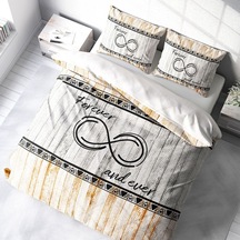 Monohome Forever And Ever 3D Pamuk Saten Çift Kişilik Nevresim Ta Çok Renkli