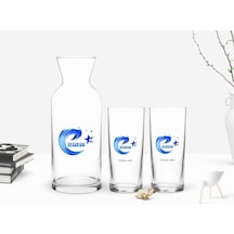 Kişiye Özel Renkli Baskılı Erzurum Tasarımlı Turistik İkili Rakı Bardağı Ve Karaf Hediye Seti-1