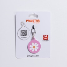 Daisy Desenli Qr Tag Evcil Hayvan Künyesi İsimlik Pet Tag Köpek Künyesi Kedi Künyesi Qr Kodlu Künye Pembe