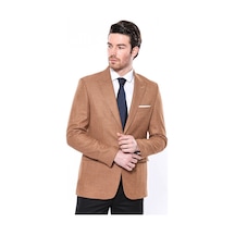Kendinden Desenli Turuncu Slim Fit Ceket Wessi 001